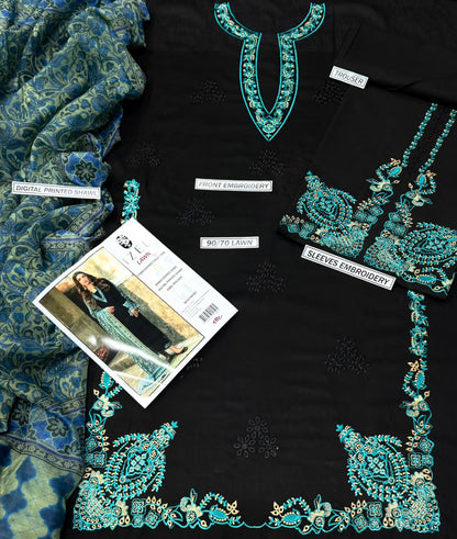 Embroidery Lawn 3 Pcs D-10