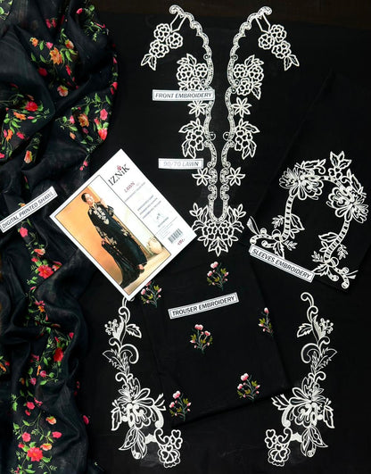 Embroidery Lawn 3 Pcs D-12