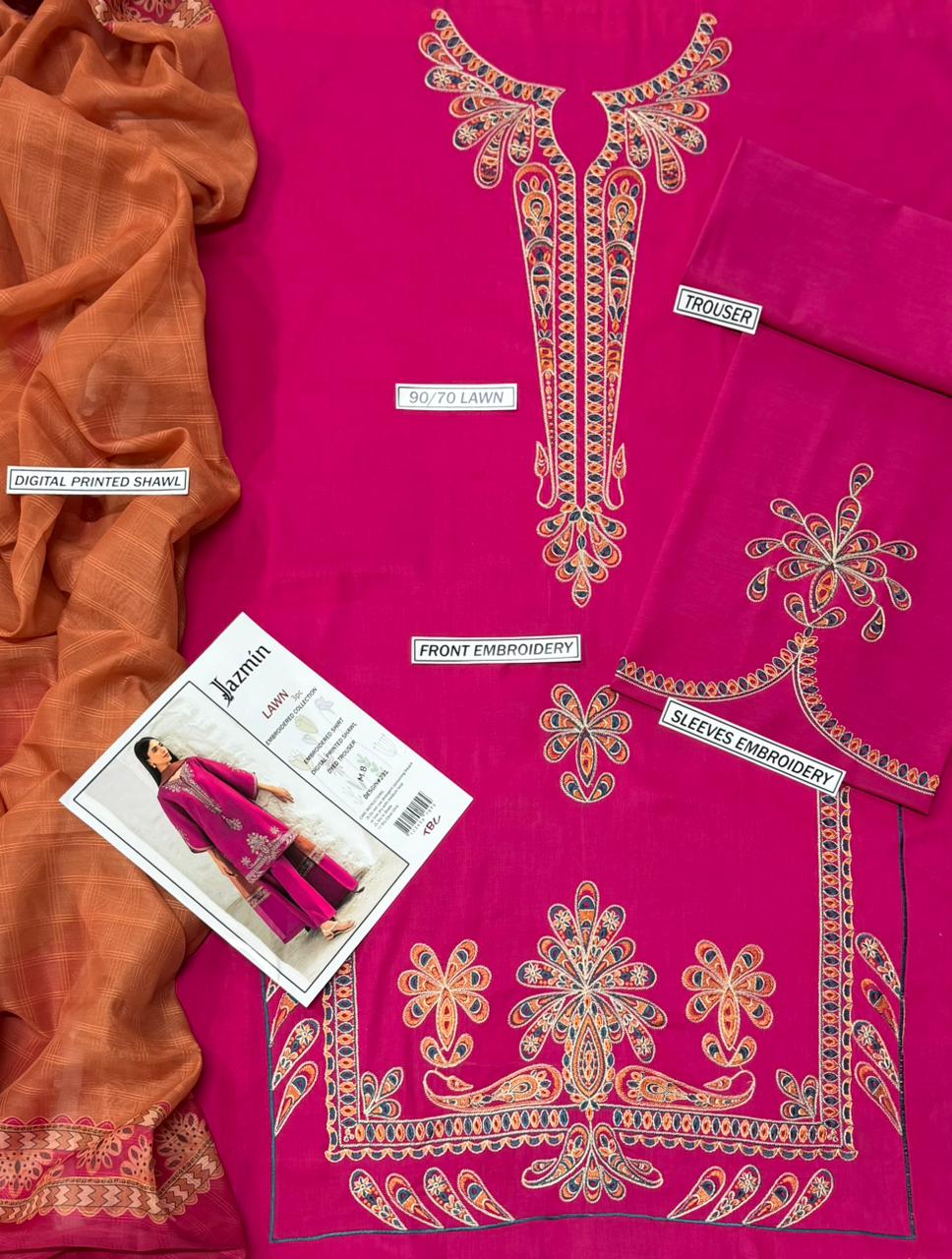 Embroidery Lawn 3 Pcs D-17