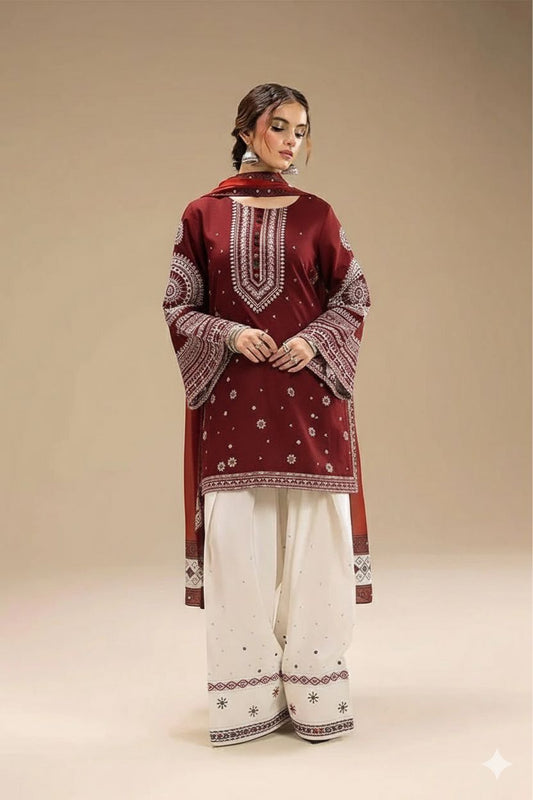 Embroidery Lawn 3 Pcs D-18