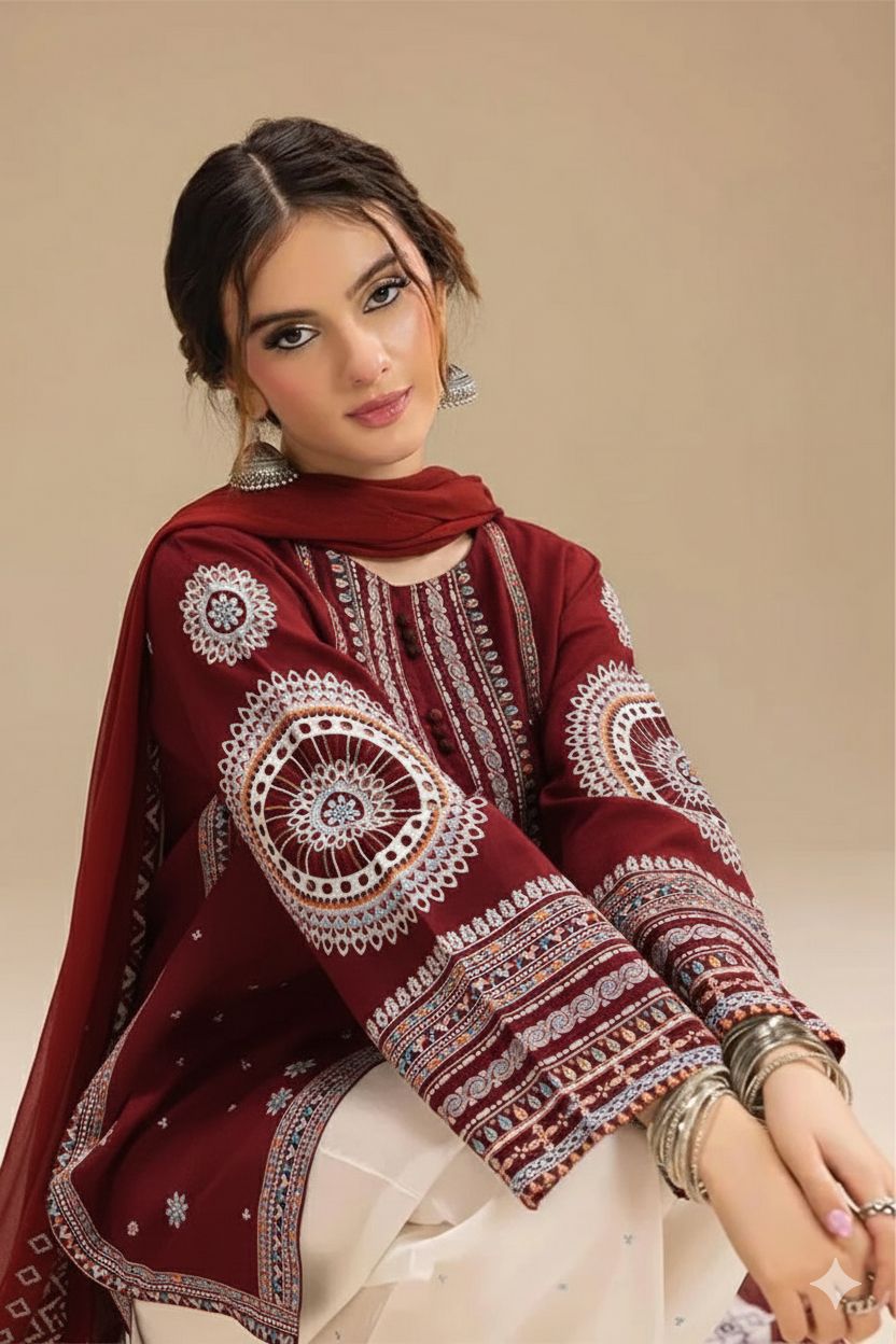 Embroidery Lawn 3 Pcs D-18
