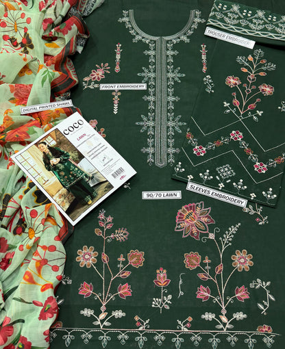 Embroidery Lawn 3 Pcs D-21
