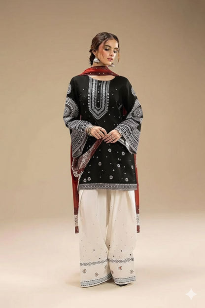 Embroidery Lawn 3 Pcs D-28