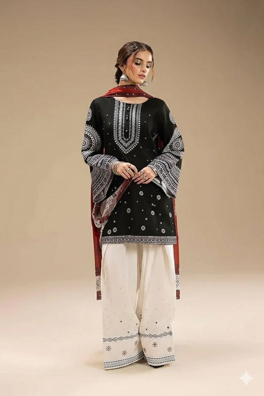 Embroidery Lawn 3 Pcs D-28