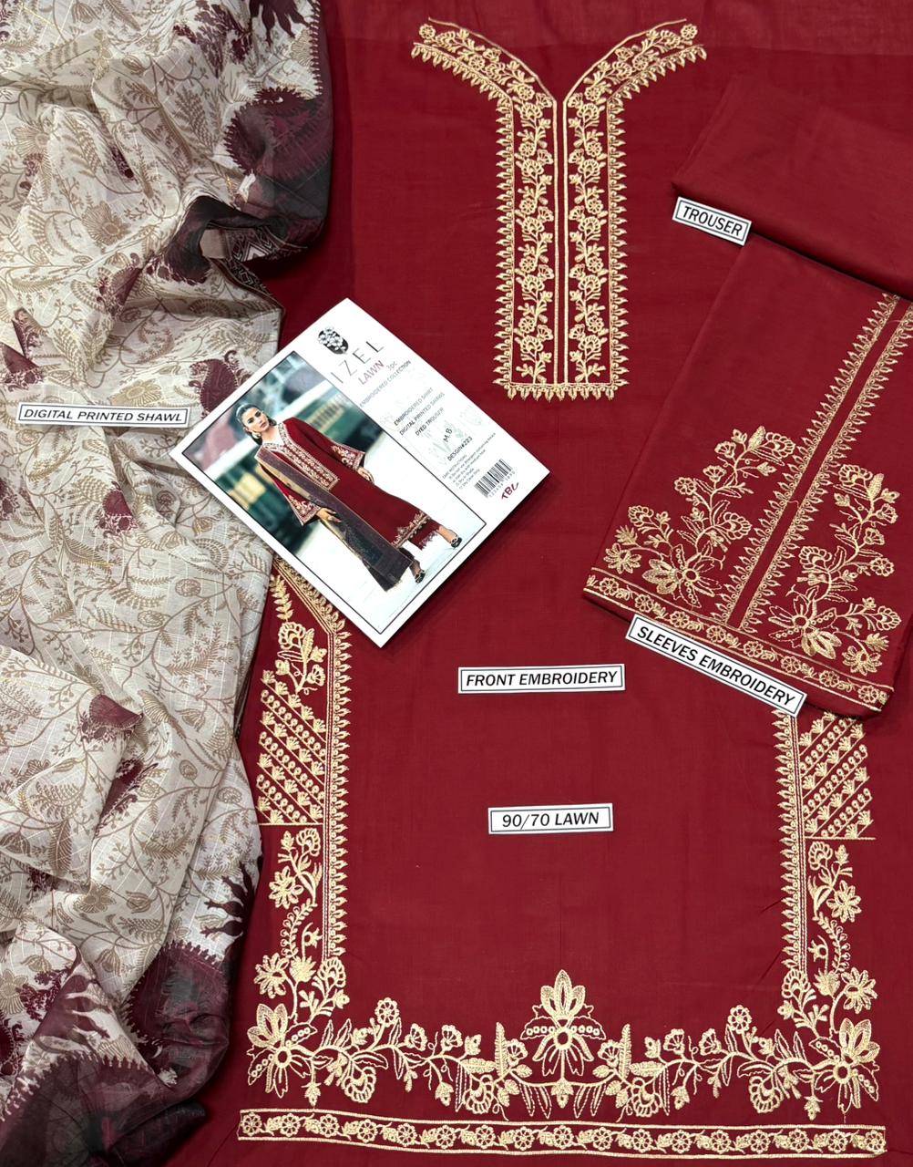 Embroidery Lawn 3 Pcs D-30
