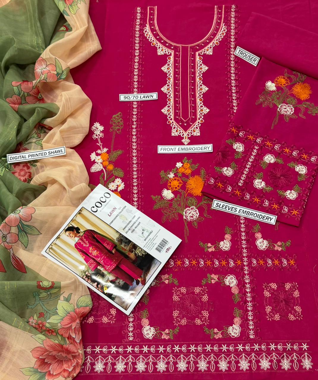 Embroidery Lawn 3 Pcs D-32