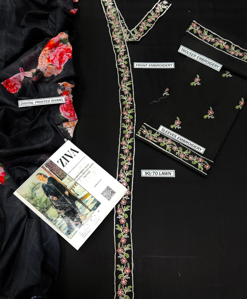 Embroidery Lawn 3 Pcs D-5