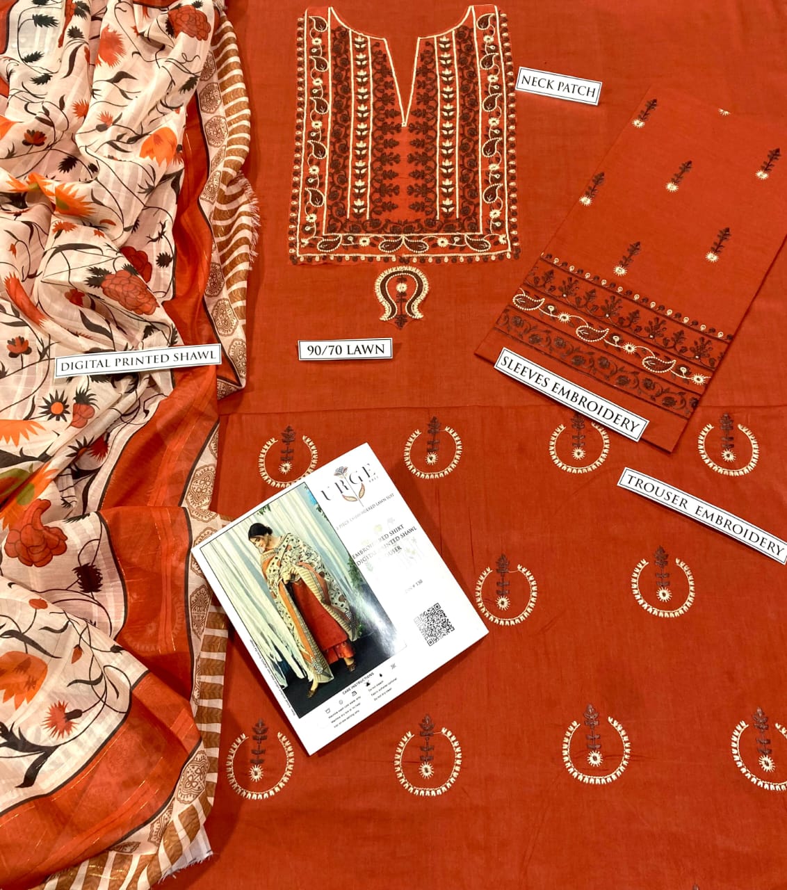 Embroidery Lawn 3 Pcs D-50