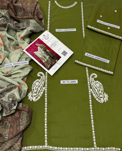 Embroidery Lawn 3 Pcs D-57