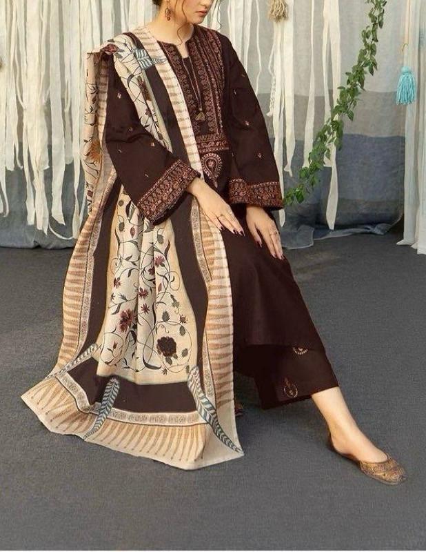 Embroidery Lawn 3 Pcs D-58