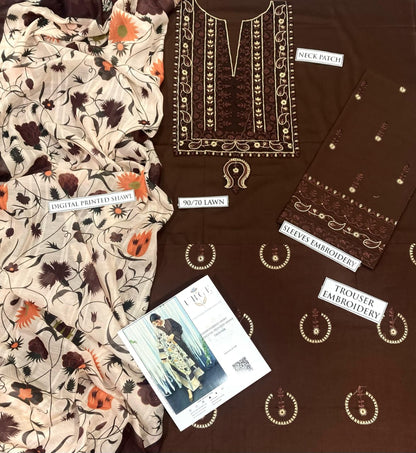 Embroidery Lawn 3 Pcs D-58