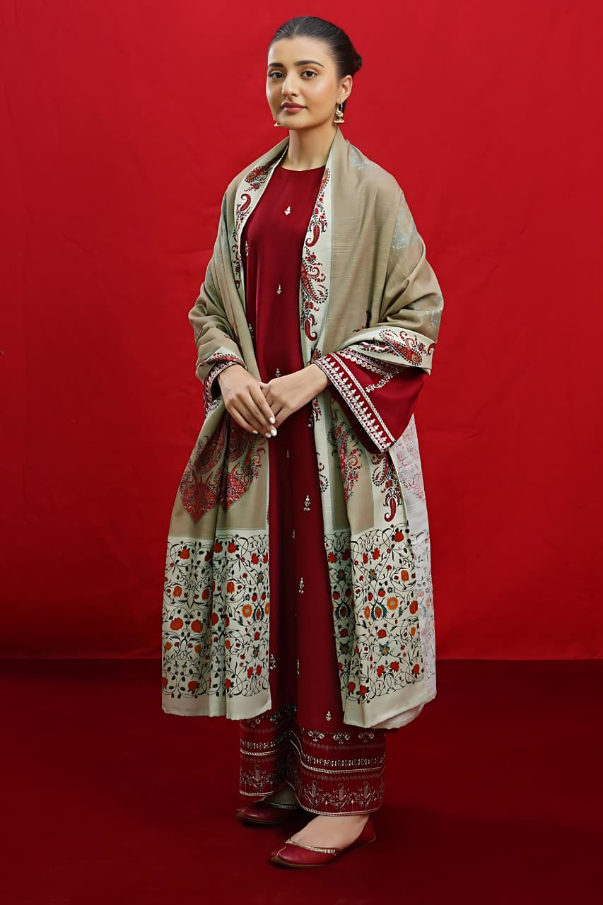 Embroidery Lawn 3 Pcs D-61