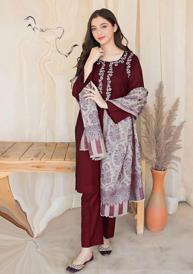 Embroidery Lawn 3 Pcs D-62