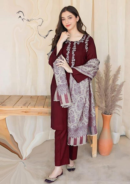 Embroidery Lawn 3 Pcs D-62