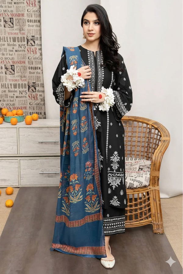 Embroidery Lawn 3 Pcs D-68