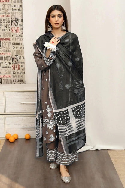 Embroidery Lawn 3 Pcs D-4