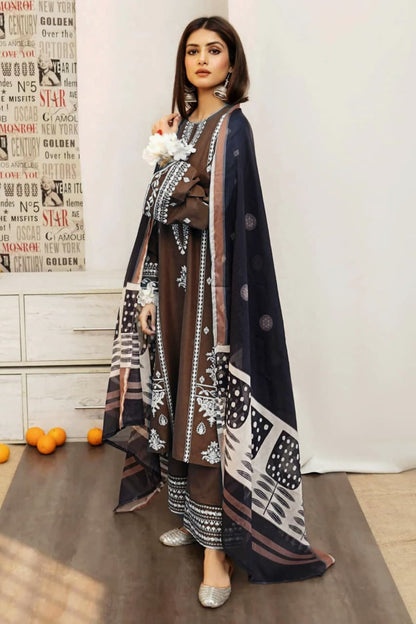 Embroidery Lawn 3 Pcs D-4