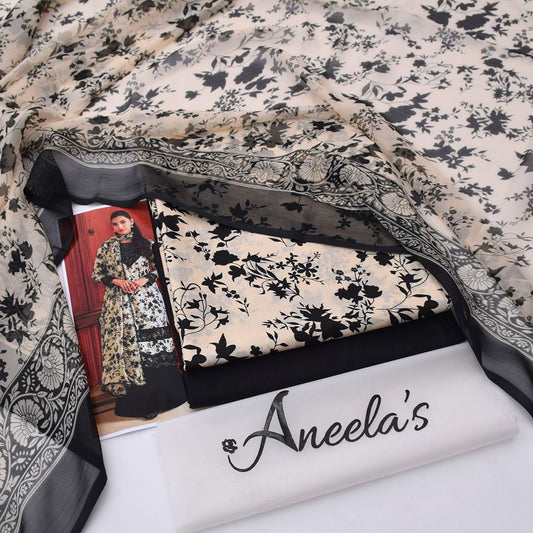 Printed Shiffon Dupatta 3 Pcs D-3