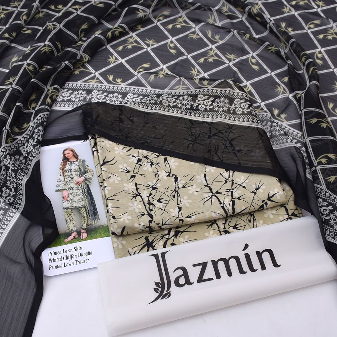 Printed Shiffon Dupatta 3 Pcs D-9