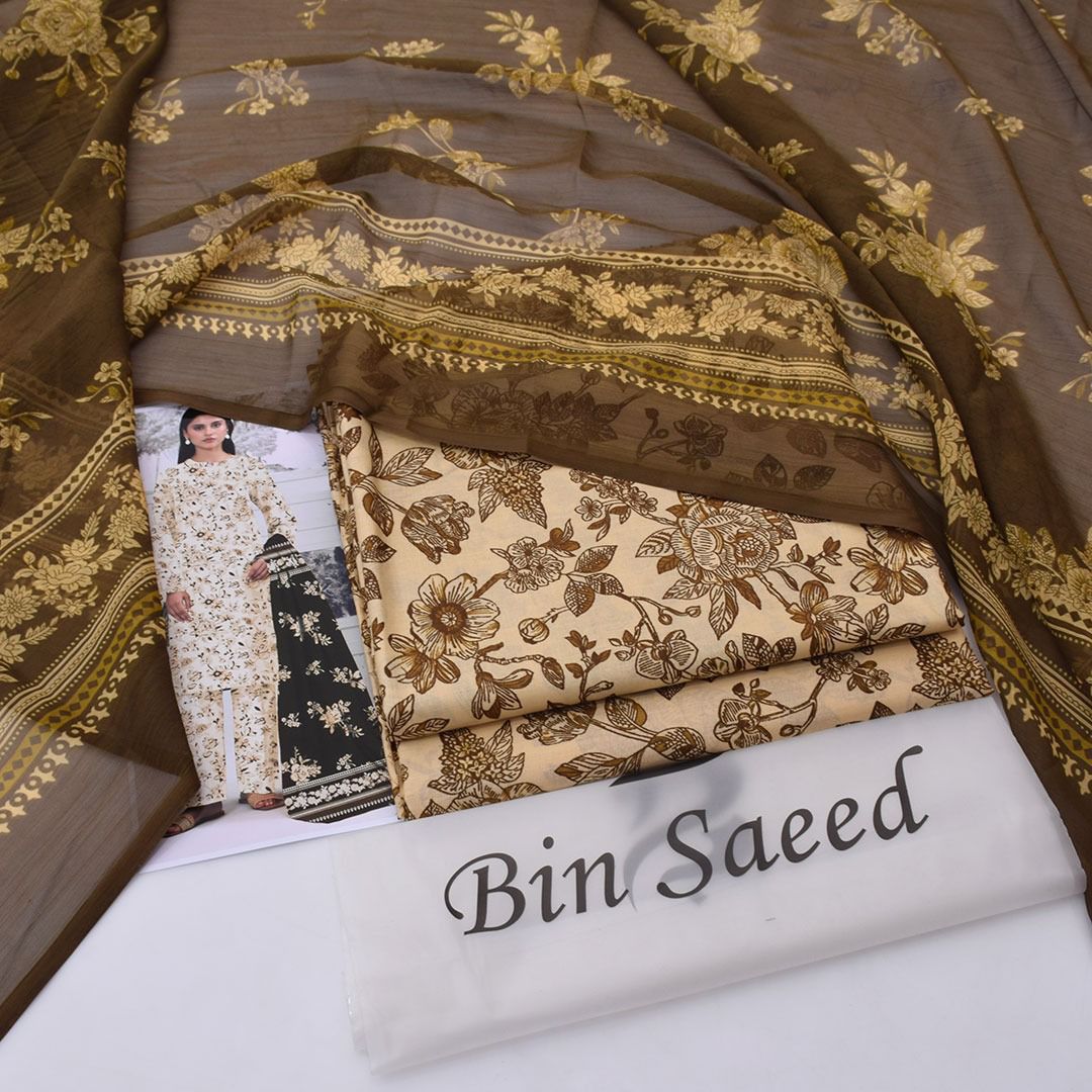 Printed Shiffon Dupatta 3 Pcs D-18