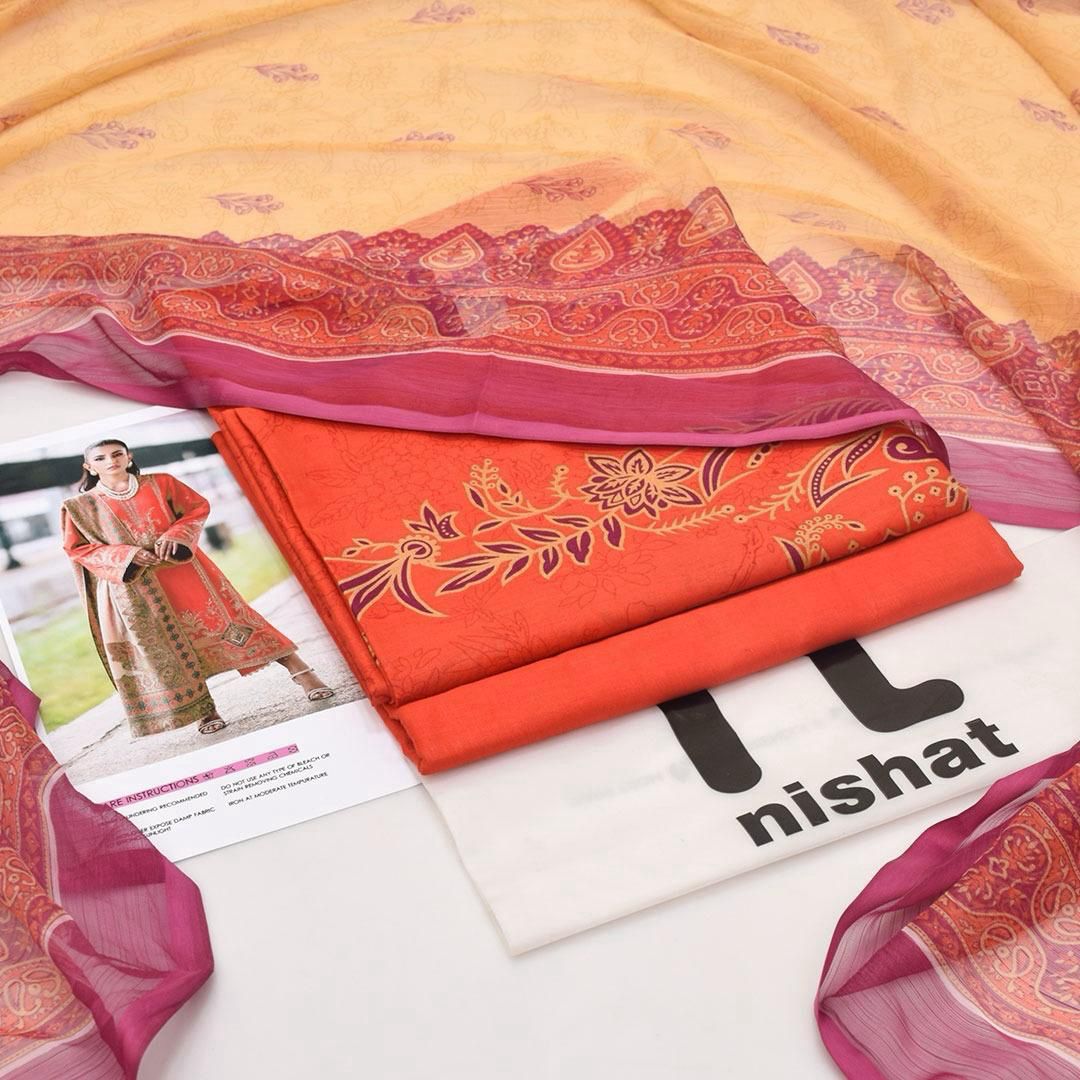 Printed Shiffon Dupatta 3 Pcs D-21