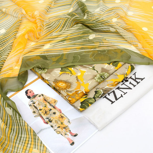 Printed Shiffon Dupatta 3 Pcs D-25