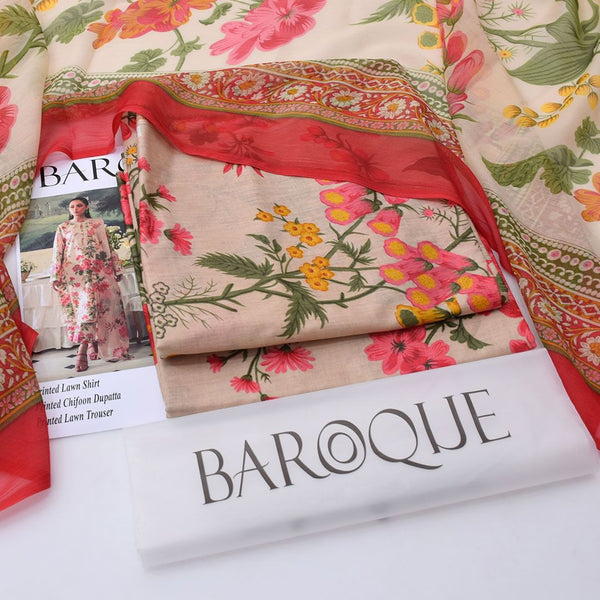Printed Shiffon Dupatta 3 Pcs D-35