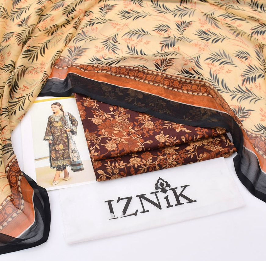 Printed Shiffon Dupatta 3 Pcs D-30