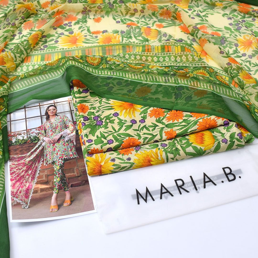 Printed Shiffon Dupatta 3 Pcs D-46