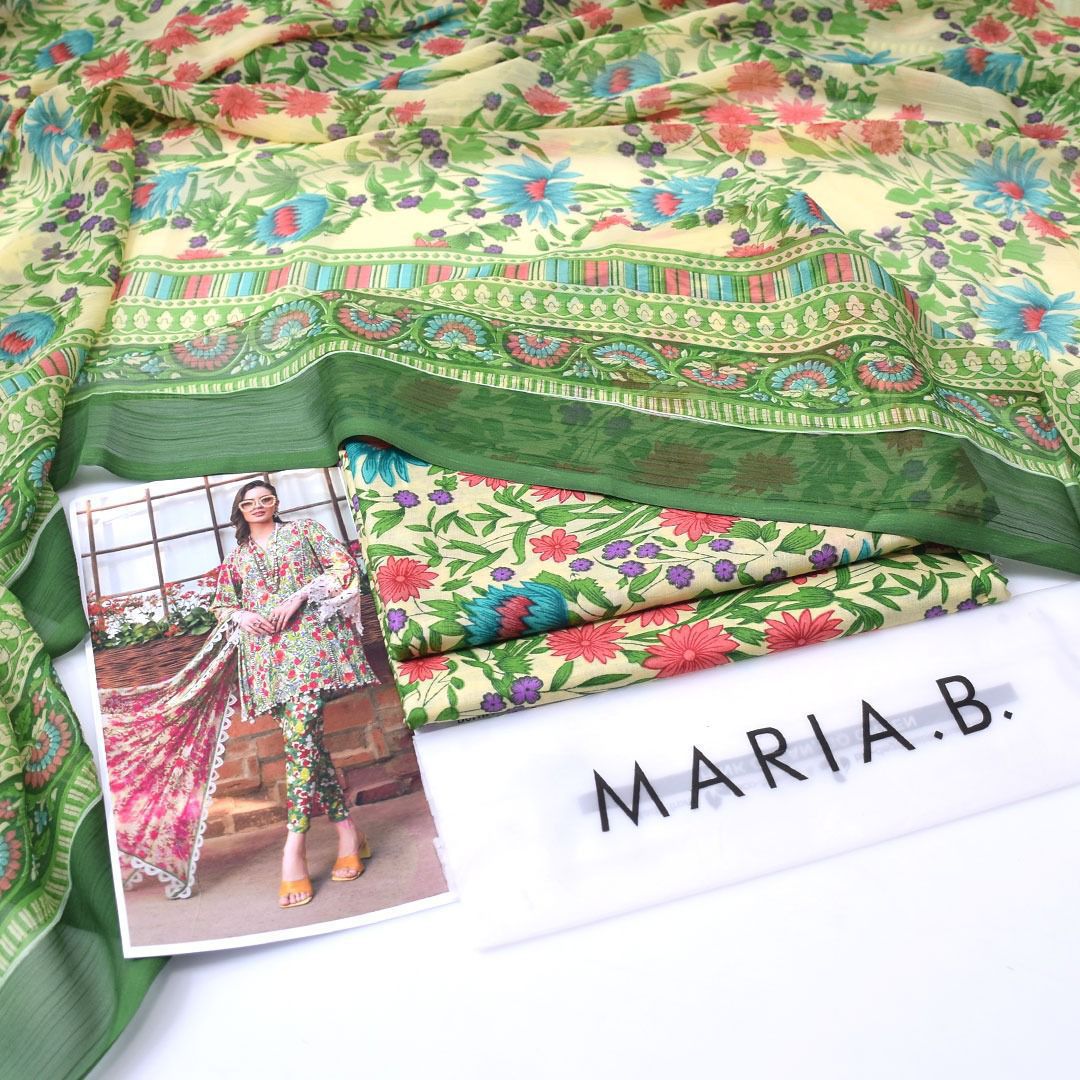 Printed Shiffon Dupatta 3 Pcs D-45