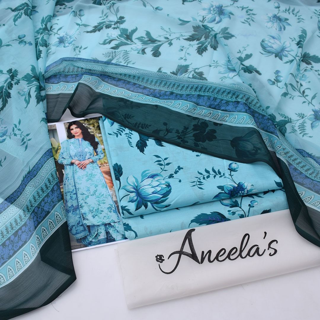 Printed Shiffon Dupatta 3 Pcs D-41