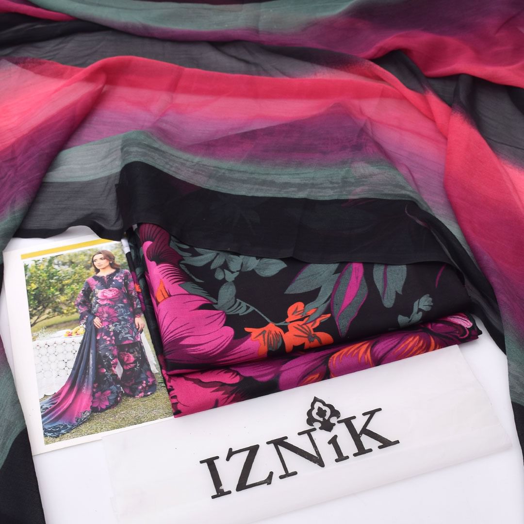 Printed Shiffon Dupatta 3 Pcs D-37