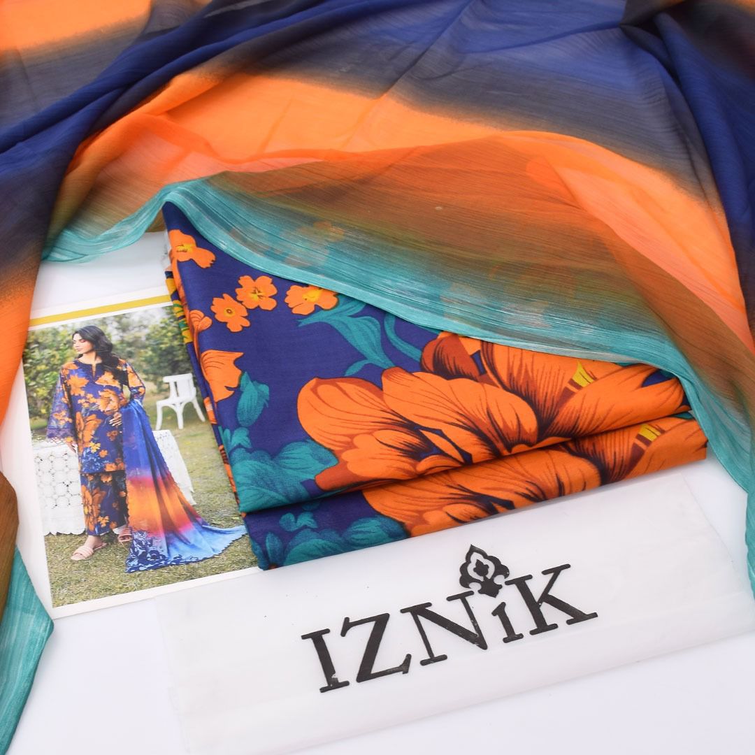 Printed Shiffon Dupatta 3 Pcs D-47
