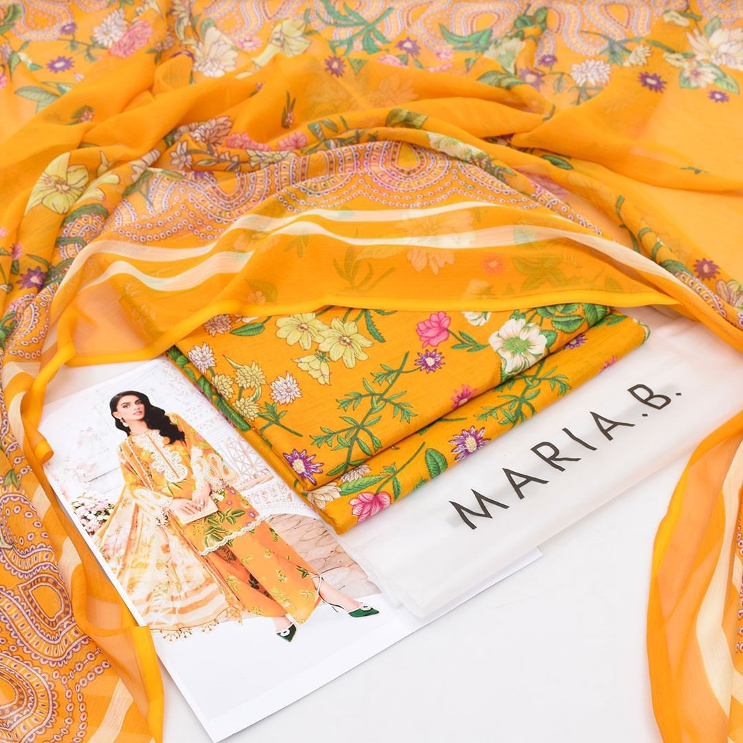 Printed Shiffon Dupatta 3 Pcs D-48