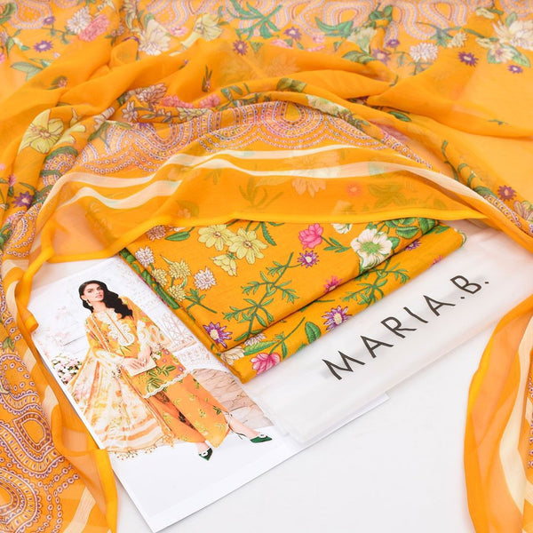 Printed Shiffon Dupatta 3 Pcs D-48