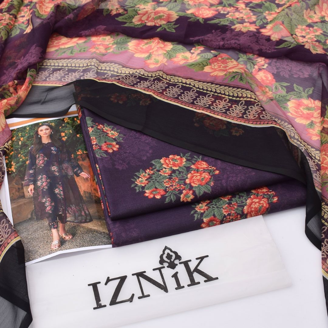Printed Shiffon Dupatta 3 Pcs D-27