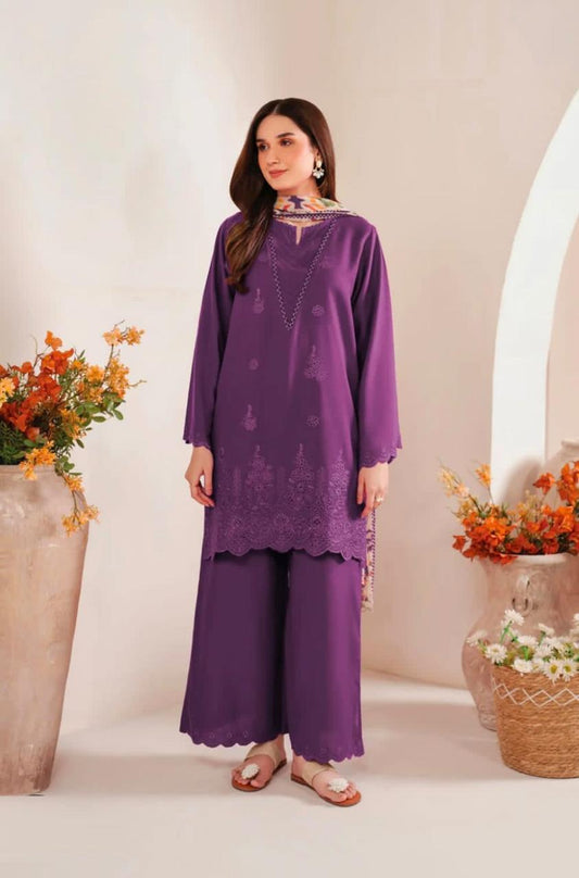 ChickenKari Print Dupatta 3Pcs Lawn D-4