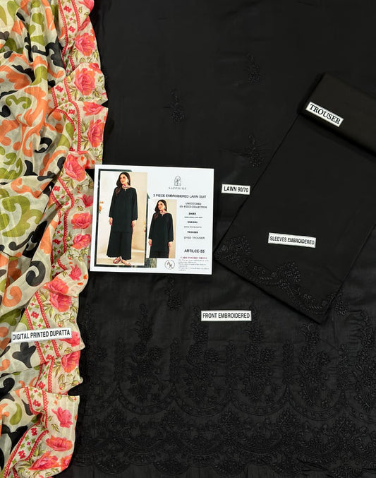 ChickenKari Print Dupatta 3Pcs Lawn D-2