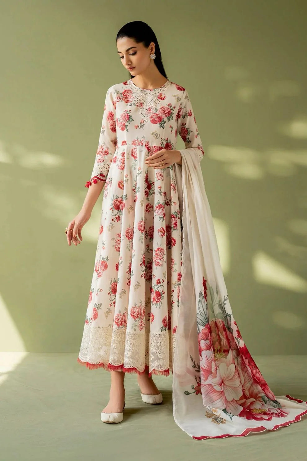 Baroque Digital Printed Dhanak 3-Piece Un-Stiched