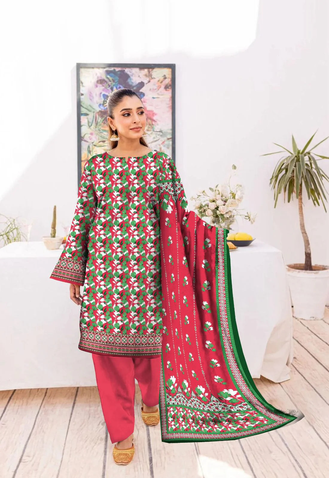 Sapphire Digital Printed Dhanak 3-Piece Un-Stiched