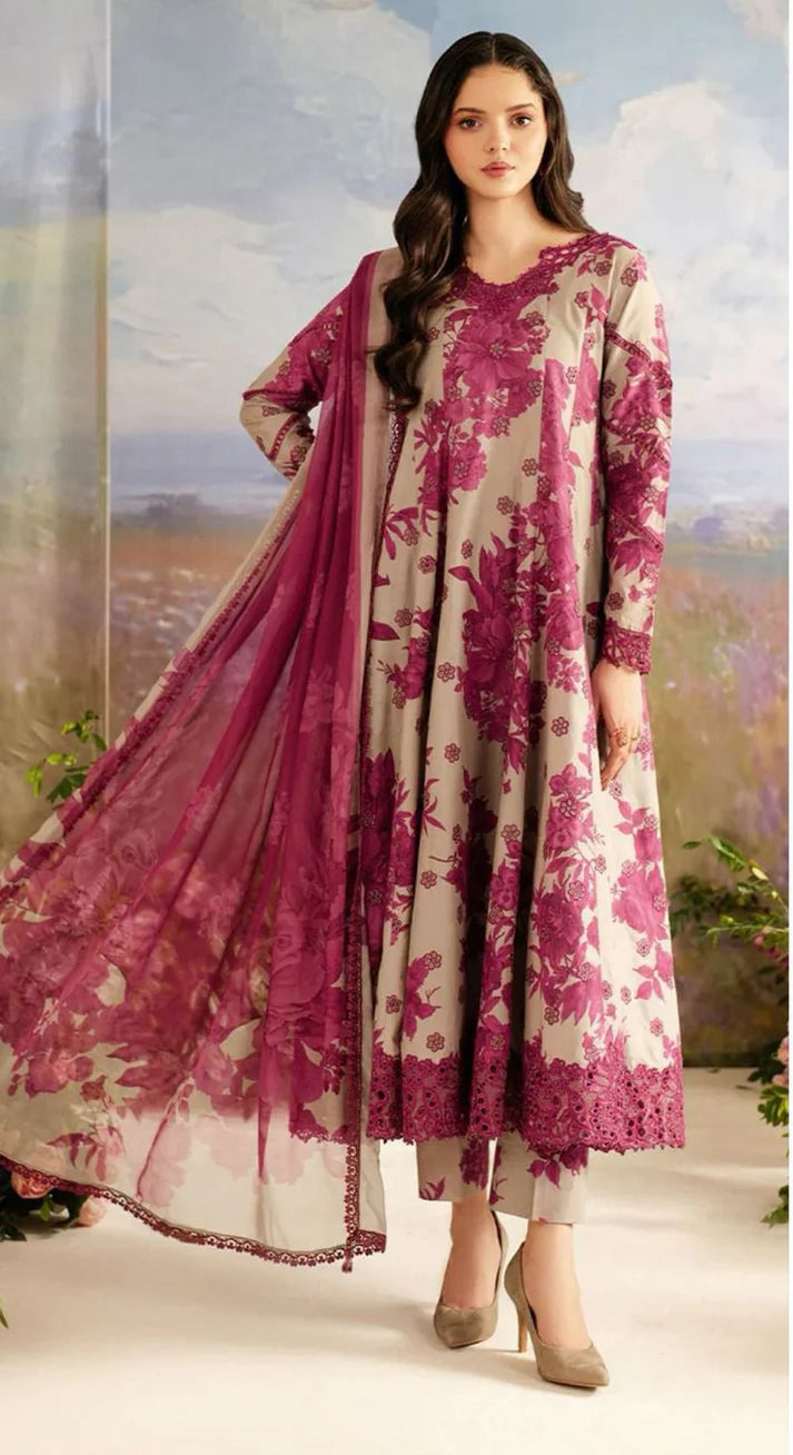 Iznik Digital Printed Dhanak 3-Piece Un-Stiched