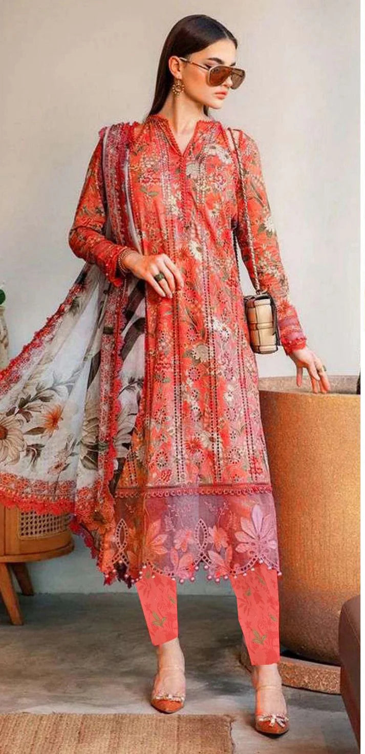 Maria.B Digital Printed Dhanak 3-Piece Un-Stiched