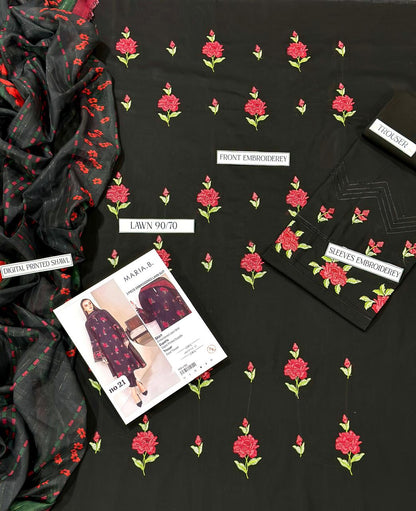 Embroidery Lawn 3 Pcs D-46