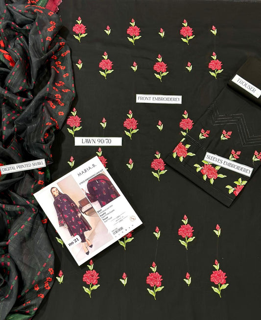 Embroidery Lawn 3 Pcs D-46