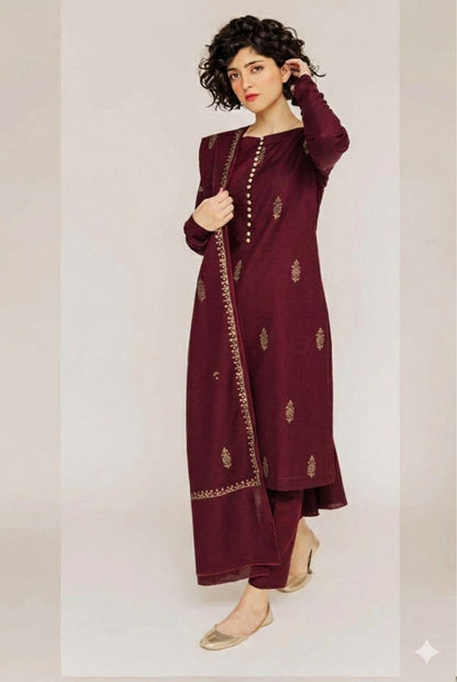 Embroidery Lawn 3 Pcs D-19