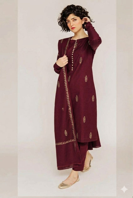 Embroidery Lawn 3 Pcs D-19