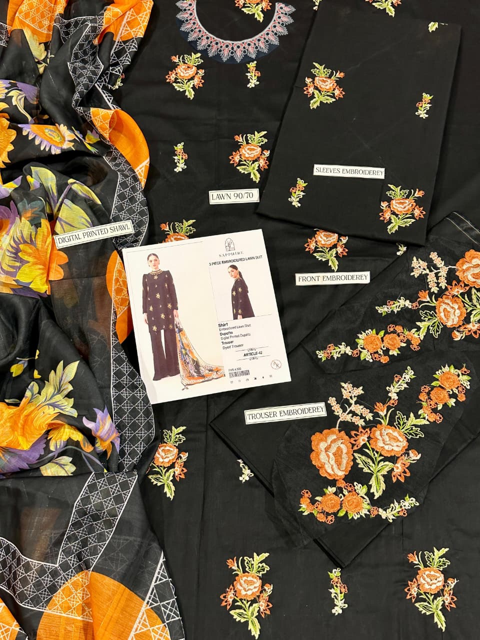 Embroidery Lawn 3 Pcs D-75
