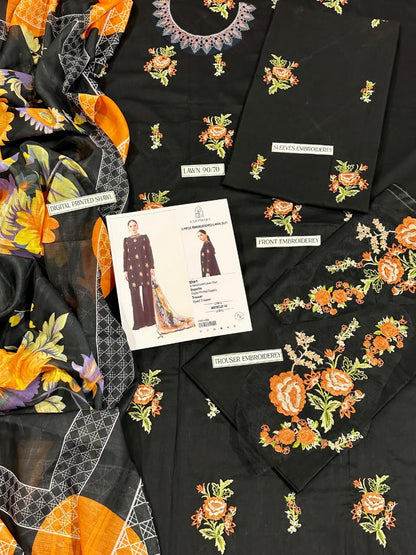 Embroidery Lawn 3 Pcs D-75