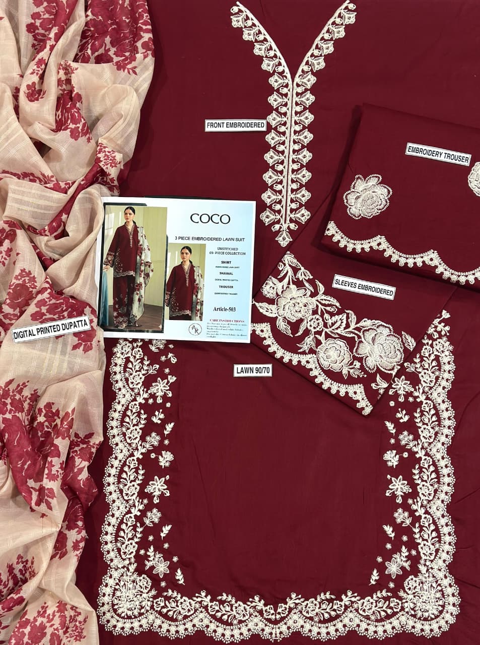 Embroidery Lawn 3 Pcs D-79