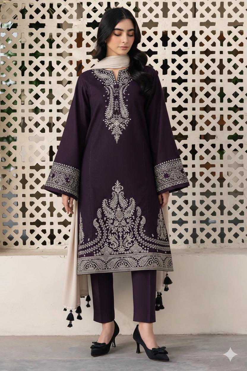 Embroidery Lawn 3 Pcs D-80